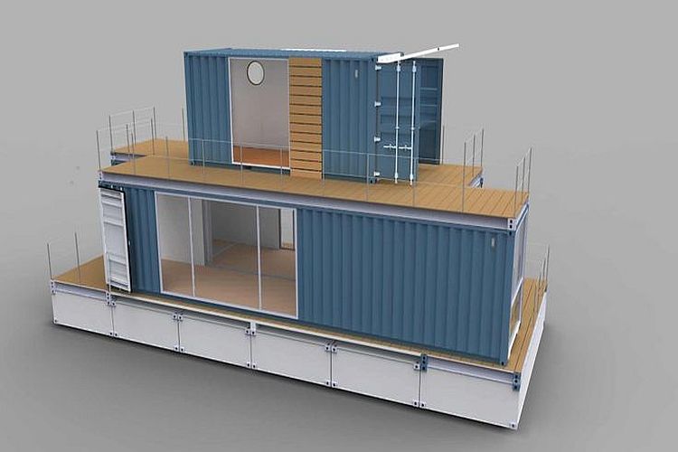 Floating container house
